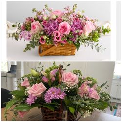 Nick's Flower Shop - Portland - What we ordered versus what we received. Not exact but the bouquet delivered was beautiful! My sister loved it!