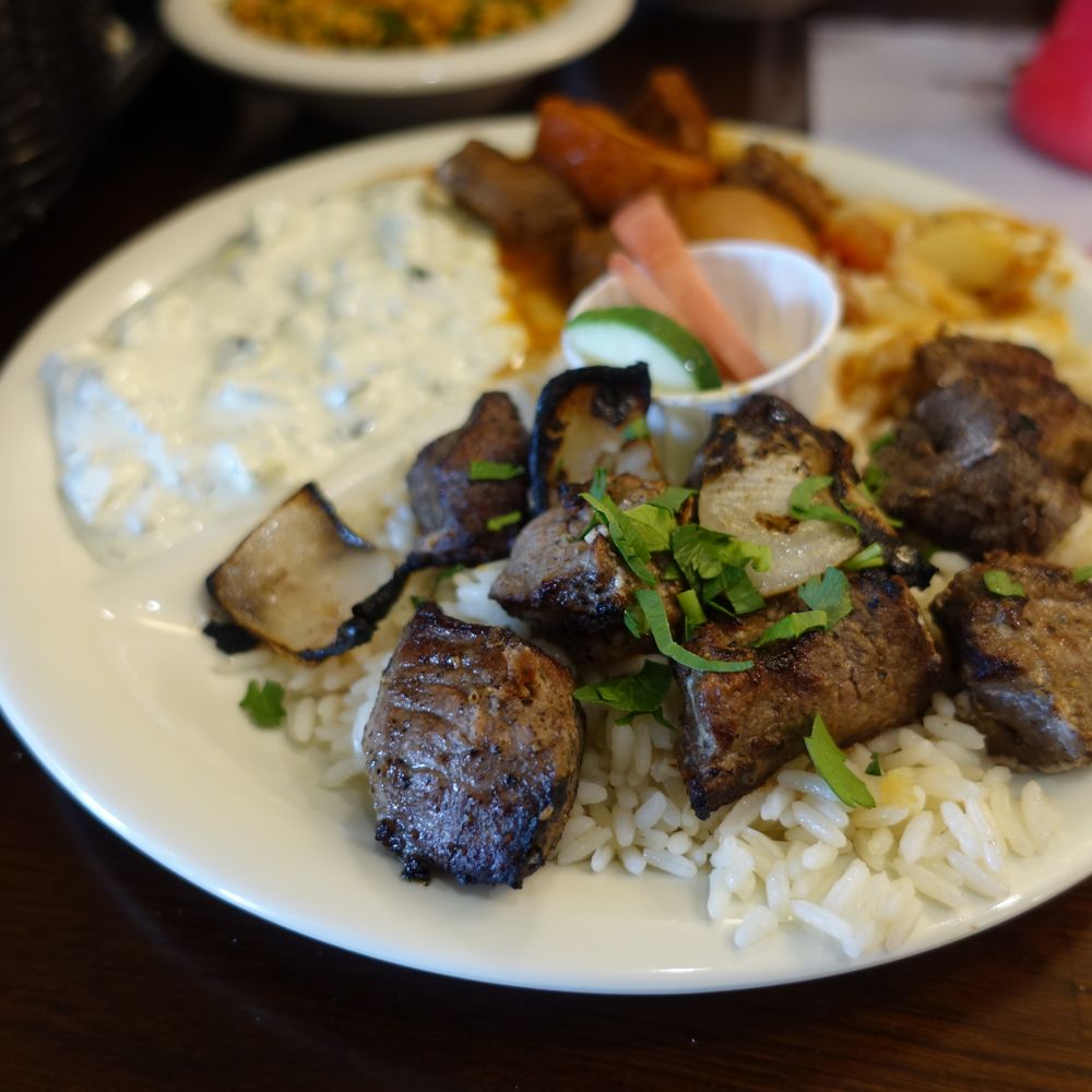 Sassool - Lamb Kebab Plate. - Mediterranean Near Me - Cary, North Carolina Sassool - Lamb Kebab Plate. - Mediterranean Near Me - Cary, North Carolina