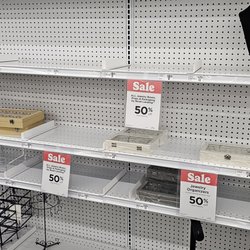 Michaels - I needed a small black velvet jewelry box for a single pair of earrings. This was their selection. Nothing.