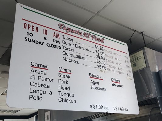 Menu photo 7 Taqueria El Varal Fairfield, CA