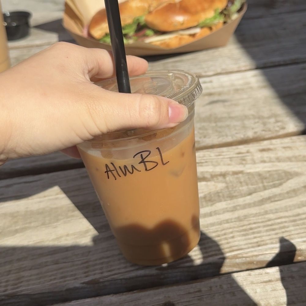 Almond milk banana latte