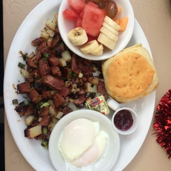 From Scratch Restaurant - Corn hash with cheddar biscuit. - Breakfast & Brunch Near Me - Carmel, California