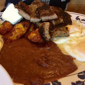 Maya's Cafe - Honduras breakfast steak plate - Latin American Near Me - San Jose, California