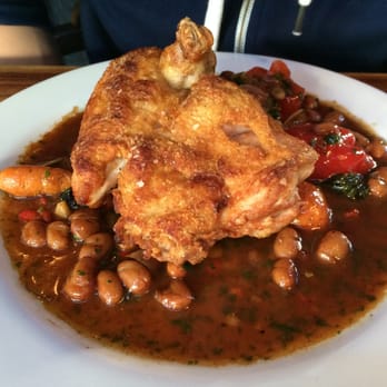 The Monk's Kettle - $26 Half chicken under a brick with cranberry beans and pickled peppers. Recommended! - Bars Near Me - Oakland, California The Monk's Kettle - $26 Half chicken under a brick with cranberry beans and pickled peppers. Recommended! - Bars Near Me - Oakland, California