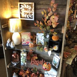 Past & Present Antiques & Gifts - Fall display