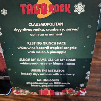 Taco Rock - Winter cocktail menu - Tacos Near Me - Alexandria, Virginia
