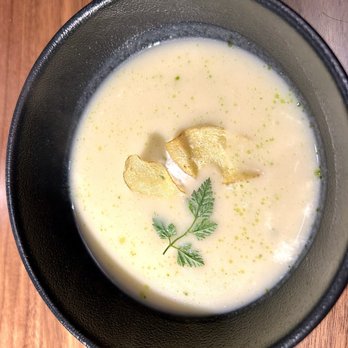 Wild Blue Restaurant + Bar - Yukon Gold Potato & Leek Soup - Seafood Near Me - Whistler, British Columbia Wild Blue Restaurant + Bar - Yukon Gold Potato & Leek Soup - Seafood Near Me - Whistler, British Columbia