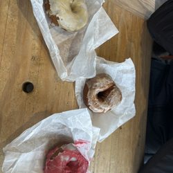 Frickin' Delights Donuts - Apple cider, caramel vanilla, Raspberry