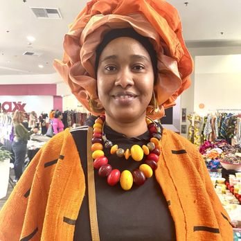 Arts Africains - Showing the Mudcloth shawl, amber beads, African scarf by our beautiful model Ina - Arts & Crafts Near Me - Emeryville, California Arts Africains - Showing the Mudcloth shawl, amber beads, African scarf by our beautiful model Ina - Arts & Crafts Near Me - Emeryville, California