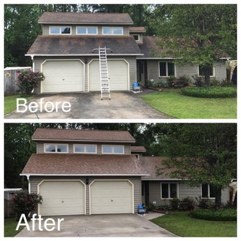 Lowcountry Powerwashing - Charleston Roof Cleaning before and after picture - Pressure Washers Near Me - Summerville, South Carolina Lowcountry Powerwashing - Charleston Roof Cleaning before and after picture - Pressure Washers Near Me - Summerville, South Carolina