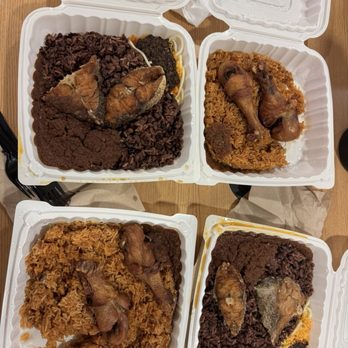 The Mukase - 2x Waakye Shitto and Talia with Fried Fish 2x Jollof Rice with Chicken - African Near Me - Chicago, Illinois The Mukase - 2x Waakye Shitto and Talia with Fried Fish 2x Jollof Rice with Chicken - African Near Me - Chicago, Illinois