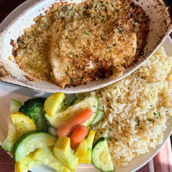 Sylvan Street Grille - Backed haddock with zucchini and rice pilaf - American Near Me - Peabody, Massachusetts Sylvan Street Grille - Backed haddock with zucchini and rice pilaf - American Near Me - Peabody, Massachusetts