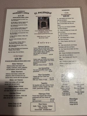 Menu photo 2 El Palenque Mexican Restaurant Santa Maria, CA Menu photo 2 El Palenque Mexican Restaurant Santa Maria, CA
