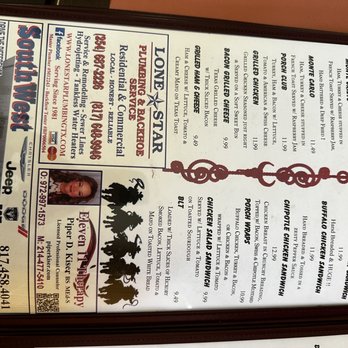 The Porch - Menu as of May 2023 - American Near Me - Burleson, Texas
