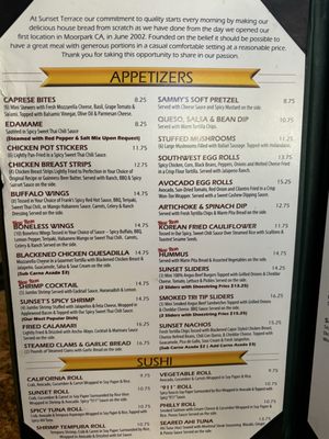 Menu photo 2 Sunset Terrace Restaurant & Lounge Thousand Oaks, CA Menu photo 2 Sunset Terrace Restaurant & Lounge Thousand Oaks, CA