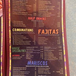 Ana Rosa's Mexican Restaurant - Menu