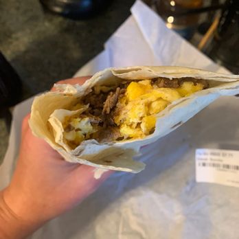 Shake Out - Yum! Steak breakfast burrito - Burgers Near Me - Twin Falls, Idaho