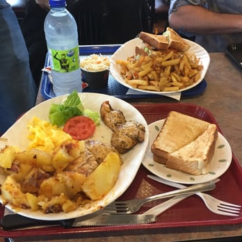Zet's Restaurant - Chicken souvlaki and eggs with home fries, and club sandwich with fries... Huge portions! A bit oily. - Diners Near Me - Mississauga, Ontario Zet's Restaurant - Chicken souvlaki and eggs with home fries, and club sandwich with fries... Huge portions! A bit oily. - Diners Near Me - Mississauga, Ontario