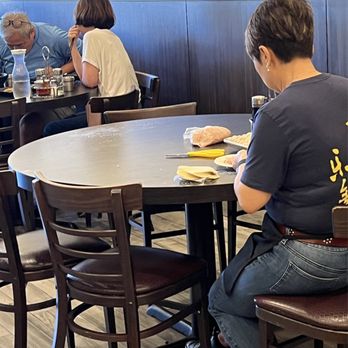 A & J Restaurant - Making dumplings by hand - Taiwanese Near Me - Irvine, California A & J Restaurant - Making dumplings by hand - Taiwanese Near Me - Irvine, California