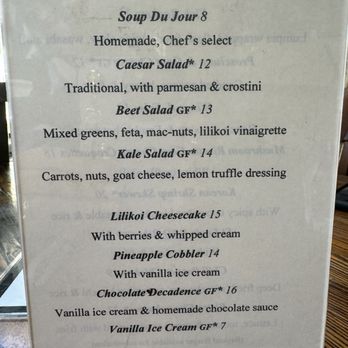 The Bistro - Limited happy hour menu 2024 - Seafood Near Me - Kilauea, Hawaii The Bistro - Limited happy hour menu 2024 - Seafood Near Me - Kilauea, Hawaii