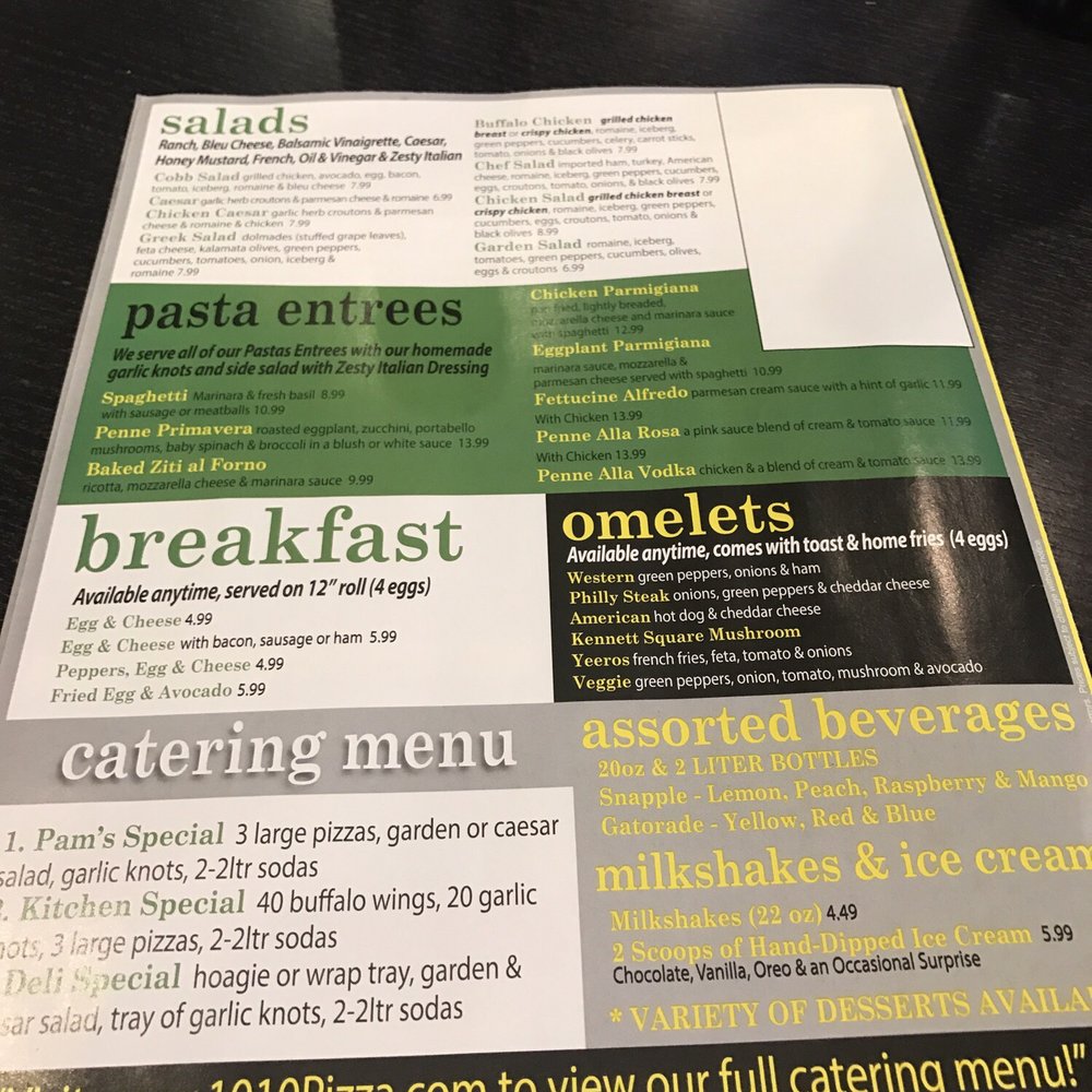 1010 Pizza & Grill - Menu - Pizza Near Me - Media, Pennsylvania