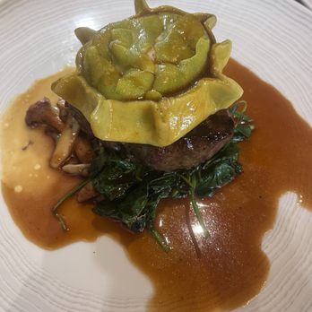 Il Girasole - Filetto Cacio e Pepe 6OZ FILET MIGNON, CACIO E PEPE TORTELLO, SPINACH, MIXED MUSHROOMS - Italian Near Me - Costa Mesa, California Il Girasole - Filetto Cacio e Pepe 6OZ FILET MIGNON, CACIO E PEPE TORTELLO, SPINACH, MIXED MUSHROOMS - Italian Near Me - Costa Mesa, California