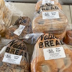Noble Eatery - Bagels at Uptown Farmers Market - tried the plain which were just large and lacking flavor. Maybe go for the loaded.