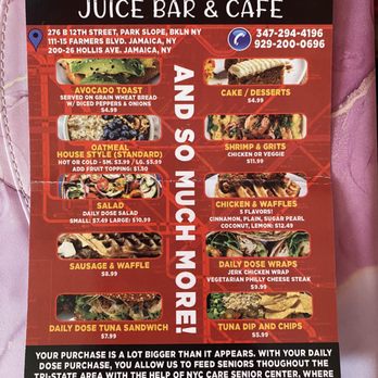 Daily Dose Juice Bar And Cafe - Menu - Juice Bars & Smoothies Near Me - Brooklyn, New York Daily Dose Juice Bar And Cafe - Menu - Juice Bars & Smoothies Near Me - Brooklyn, New York