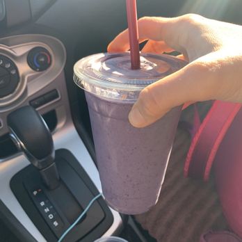 Juice Barrel - King Kong smoothie - vegan protein powder, banana, blueberries, almond butter and almond milk (I think) - Juice Bars & Smoothies Near Me - Granada Hills, California Juice Barrel - King Kong smoothie - vegan protein powder, banana, blueberries, almond butter and almond milk (I think) - Juice Bars & Smoothies Near Me - Granada Hills, California