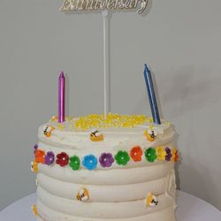 Cakes by Candice - This is our anniversary cake! So cute!! I know she let her 4 year old 'boyfriend's daughter' help decorate it.