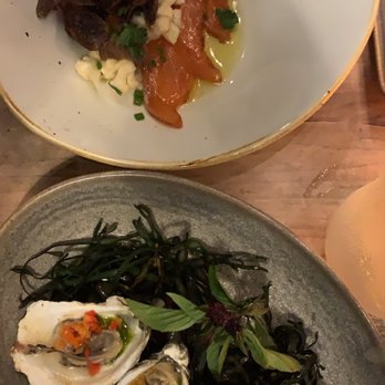 Water Street Kitchen - Oysters and Salmon appetizers - Bars Near Me - Woods Hole, Massachusetts