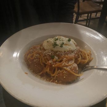 Cicciotti's - Spaghetti and meatballs with a side of ricotta - meatballs were very tender! - Italian Near Me - Carlsbad, California