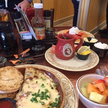 Another Broken Egg Cafe - Monterey Omelette, Blueberry Pancakes with Fruit! Fantastic! - Breakfast & Brunch Near Me - Pembroke Pines, Florida