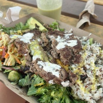 Freshfit Cafe - Bowl with Pina colada matcha smoothie - Juice Bars & Smoothies Near Me - Nags Head, North Carolina