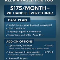 Willamette Smart Solutions - Affordable managed IT and network support plans starting at $175/month, including Starlink setup and add-on cybersecurity options