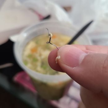BobaWok - Mangled staple that pierced the inside of my cheek found inside Bobawok's soup. - Chinese Near Me - Burbank, California