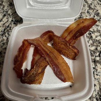 Southern Belle's - I'm sorry, $4.99 for three strips of bacon. I could by a package of bacon from the grocery store for less. - Breakfast & Brunch Near Me - Barrington, Illinois Southern Belle's - I'm sorry, $4.99 for three strips of bacon. I could by a package of bacon from the grocery store for less. - Breakfast & Brunch Near Me - Barrington, Illinois