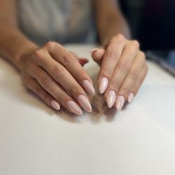Russian manicure nails extensions with hard gel