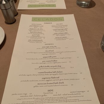 Celadon - Menu - Seafood Near Me - Napa, California