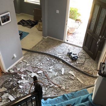 Cutting Edge Dust Free Tile Removal - During - Flooring Near Me - Houston, Texas