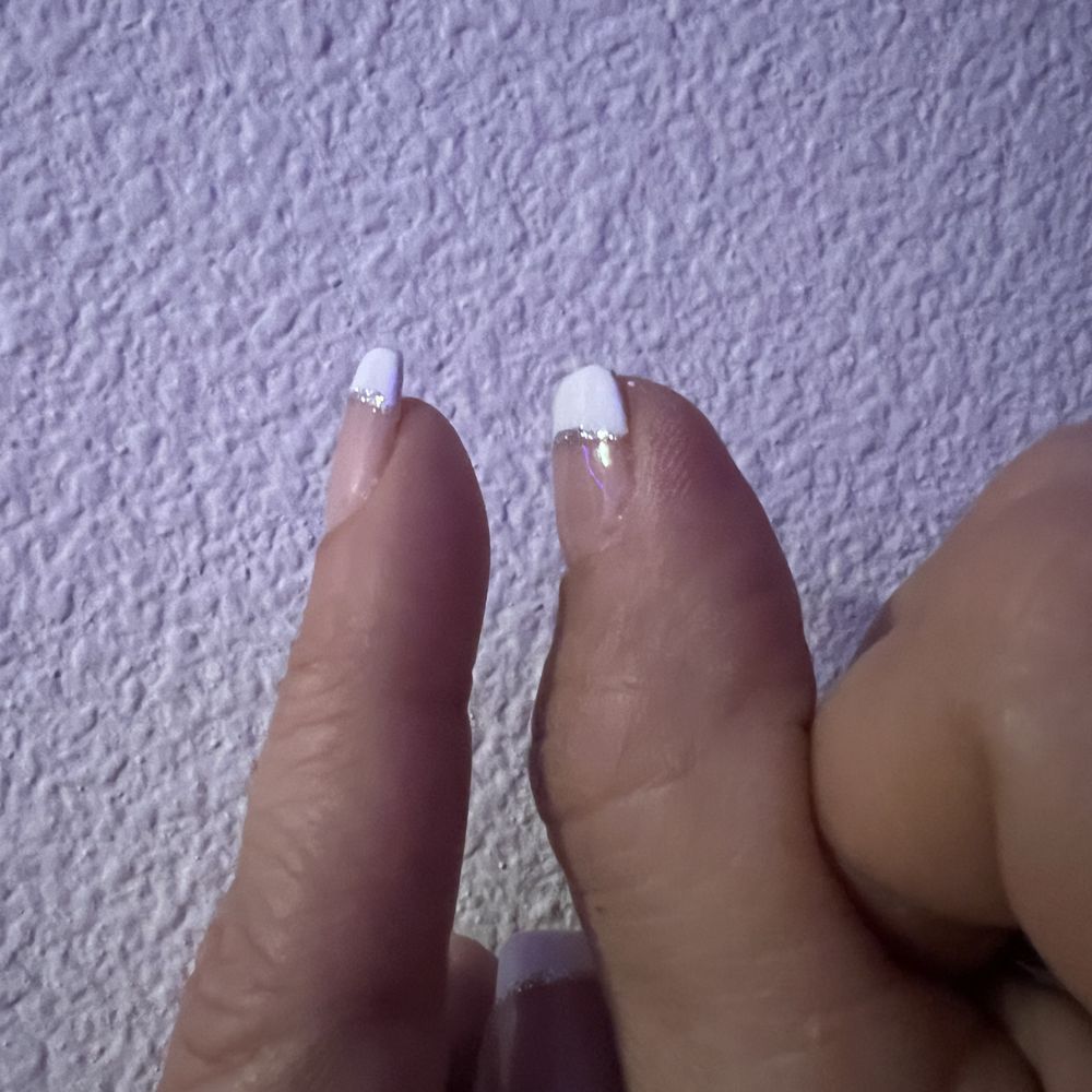 The Nail Kitchen & Spa - On the left the length I asked for, on the right the length she insisted was equal. - Nail Salons Near Me - Vancouver, Washington The Nail Kitchen & Spa - On the left the length I asked for, on the right the length she insisted was equal. - Nail Salons Near Me - Vancouver, Washington