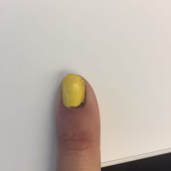 Fantasy Nails - Horrible paint job and this is after I asked her to clean up the mess. Big scab from my cuticle being ripped off. - Nail Salons Near Me - San Jose, California
