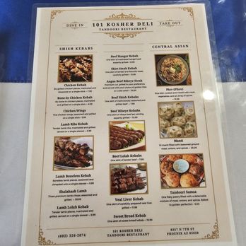101 Kosher AZ - the menu for the restaurant - Meat Shops Near Me - Phoenix, Arizona