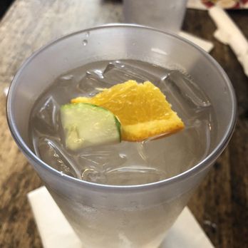 Willow Spring Mercantile - Water is served with fresh orange and cucumber slices! - New American Near Me - Excelsior Springs, Missouri