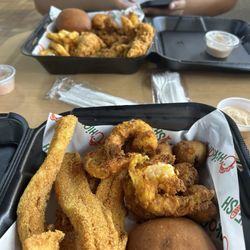Chick O Fish - Fish and shrimp combo and chicken and shrimp combo.