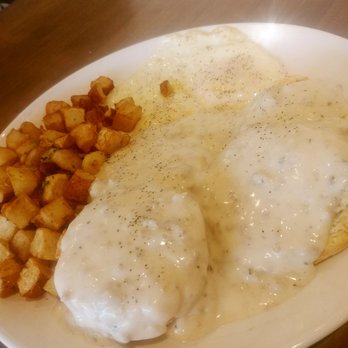 Buttermilk - I have a hard time spending $10 on their bg&e. Biscuit edges are crunchy. Not a fan of their potatoes... - Coffee & Tea Near Me - Naperville, Illinois