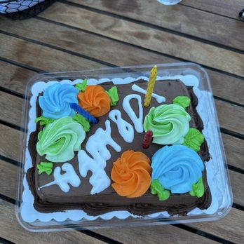 Cafe Rustica - Birthday cake. Lettering courtesy of my sis. - French Near Me - Carmel Valley, California