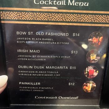 Gillians Irish Pub - Cocktail menu - Burgers Near Me - Dunn, North Carolina