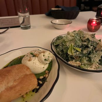 Caruso's Grocery - Creamy burrata & Caesar salad - Italian Near Me - Washington, DC, District of Columbia