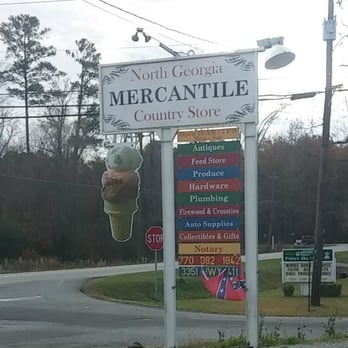 North Georgia Mercantile - Sign which shows the variety of items sold here. Also note the Confederate battle flag on the bottom. :^\ - Hardware Stores Near Me - White, Georgia North Georgia Mercantile - Sign which shows the variety of items sold here. Also note the Confederate battle flag on the bottom. :^\ - Hardware Stores Near Me - White, Georgia
